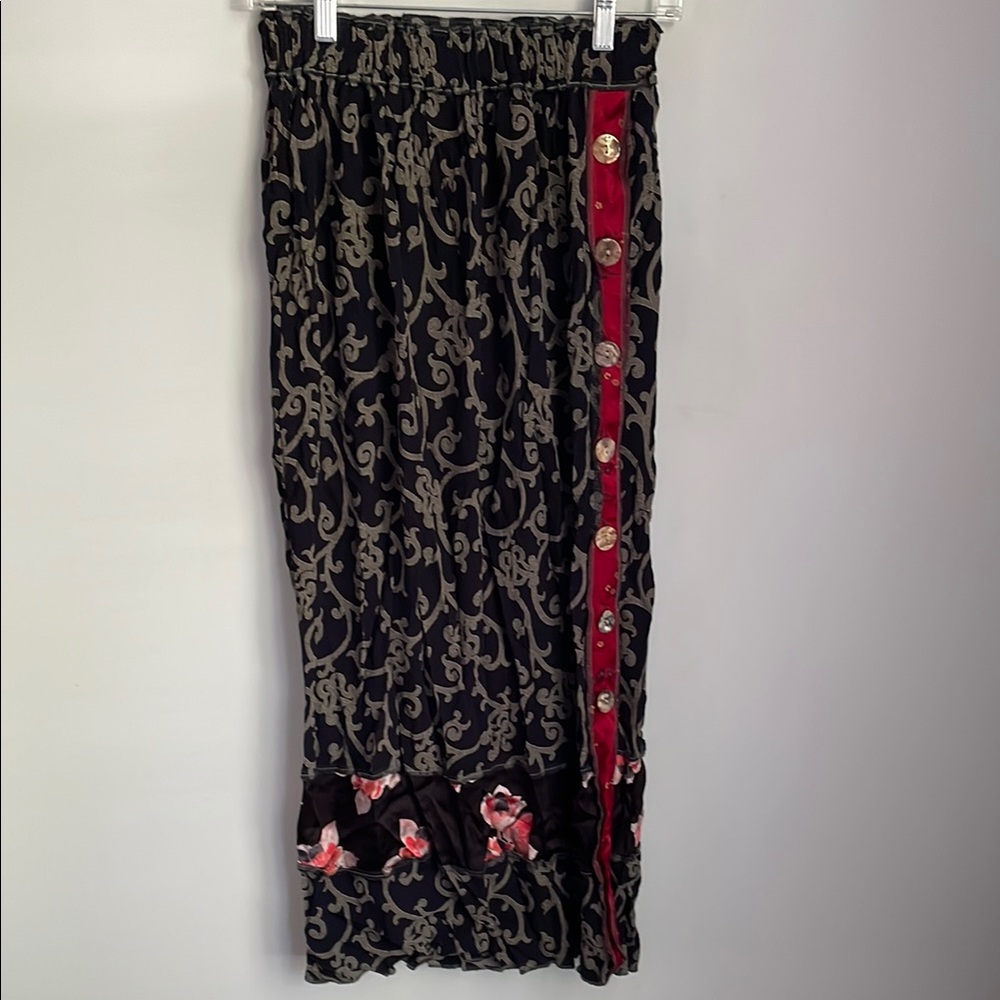 Vintage Nothing Matches Mixed Pattern Art To Wear Midi Skirt Size S/M